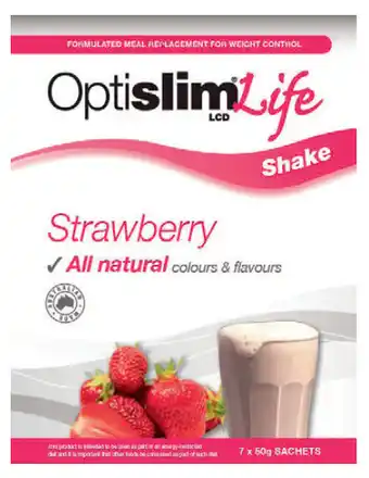 Optislim life shake strawberry 7 x 50g sachets