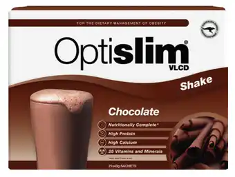 My Chemist Optislim vlcd meal replacement shake chocolate 21 x 43g sachets offer