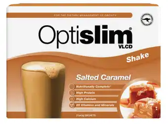 My Chemist Optislim vlcd meal replacement shake salted caramel 21 x 43g sachets offer