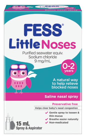 Fess little noses saline nose spray + aspirator 15ml
