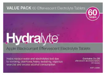 My Chemist Hydralyte electrolyte effervescent blackcurrant 60 tablets offer
