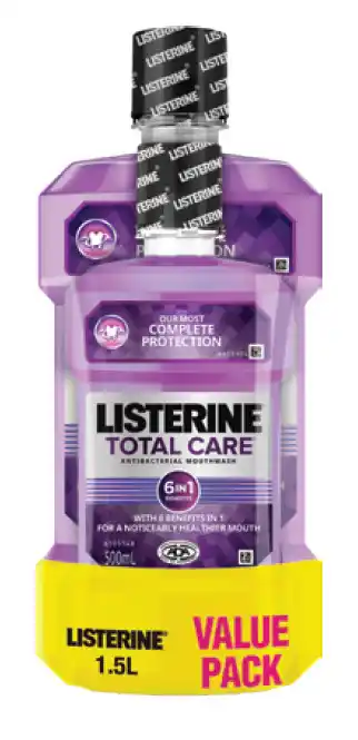 My Chemist Listerine mouthwash total care 1 litre + 500ml value pack offer