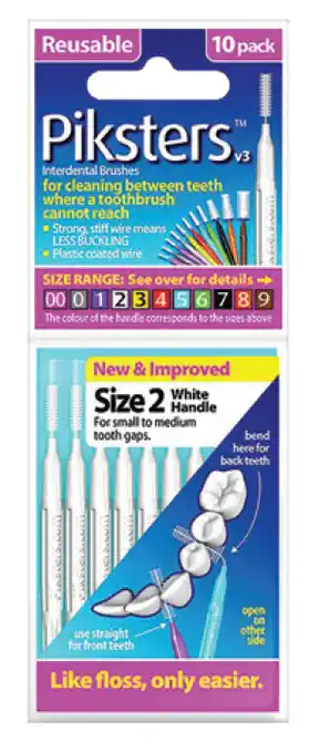 My Chemist Piksters inter brush size 2 pack 10 (white) offer