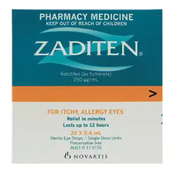 Zaditen allergy eye drops unit dose 20 x 0.4ml