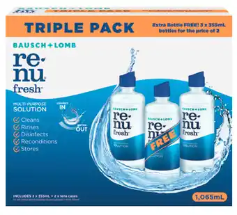 My Chemist Bausch & lomb re-nu fresh triple pack offer