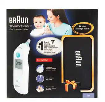My Chemist Braun thermoscan 5 ear thermometer with bonus protective case offer