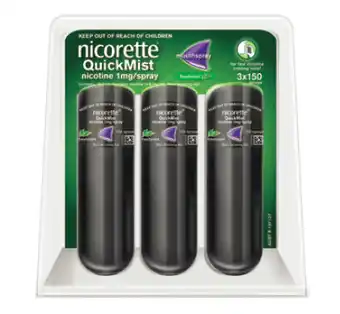 My Chemist Nicorette quick mist mint triple 3x150 sprays offer