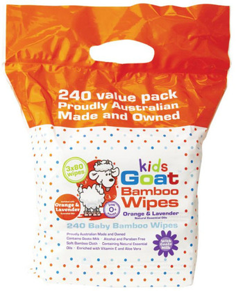 My Chemist Goat kids bamboo wet wipes orange & lavender 240 pack offer