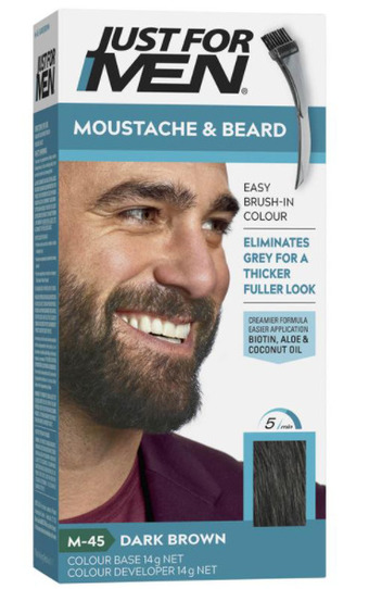 My Chemist Just for men moustache & beard colour m-45 dark brown offer