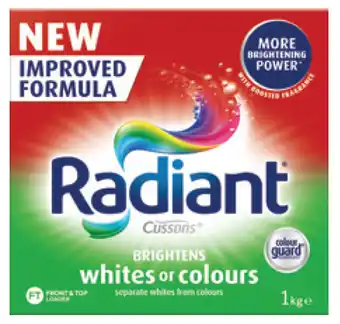 My Chemist Radiant laundry detergent whites or colours 1kg offer
