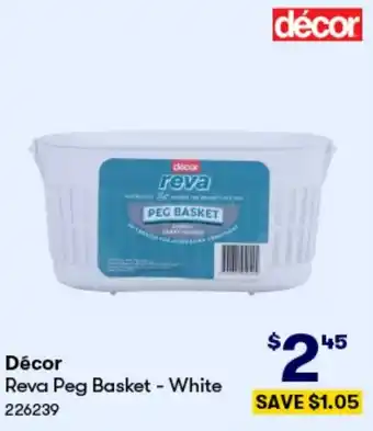 BIG W Décor Reva Peg Basket - White offer