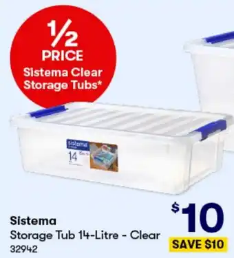 BIG W Sistema Storage Tub 14-Litre - Clear offer