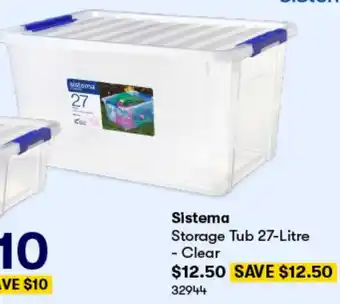 BIG W Sistema Storage Tub 27-Litre - Clear offer