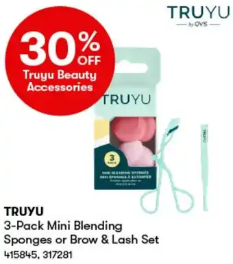 TRUYU 3-Pack Mini Blending Sponges or Brow & Lash Set