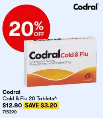BIG W Codral Cold & Flu 20 Tablets offer