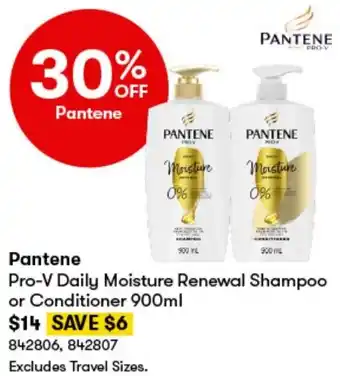 BIG W Pantene Pro-V Daily Moisture Renewal Shampoo or Conditioner 900ml offer