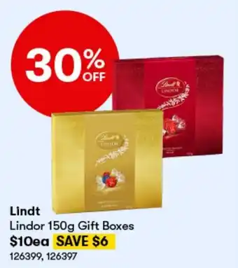 BIG W Lindt Lindor 150g Gift Boxes offer