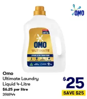 BIG W Omo Ultimate Laundry Liquid 4-Litre offer