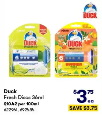 BIG W Duck Fresh Discs 36ml $10.42 per 100ml offer