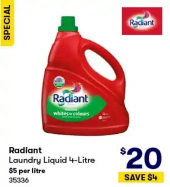 BIG W Radiant Laundry Liquid 4-Litre offer