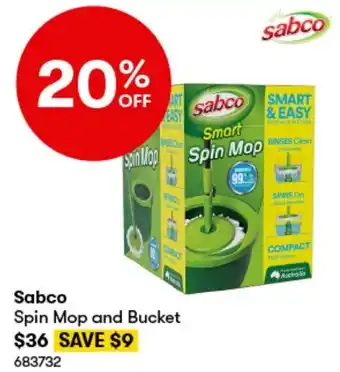 BIG W Sabco Spin Mop and Spin Mop and Bucket $36 SAVE $9 offer