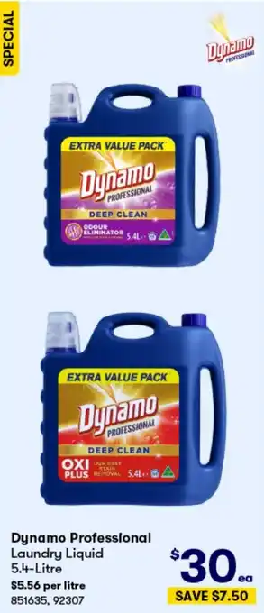 BIG W Dynamo Professional Laundry Liquid 5.4-Litre offer