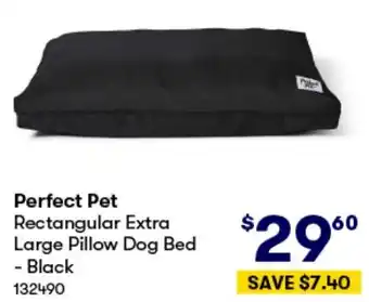 BIG W Perfect Pet Rectangular Extra Large Pillow Dog Bed - Black offer