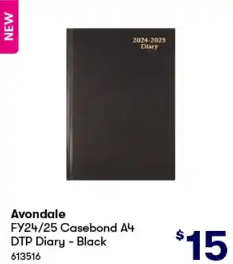BIG W Avondale FY24/25 Casebond A4 DTP Diary - Black offer