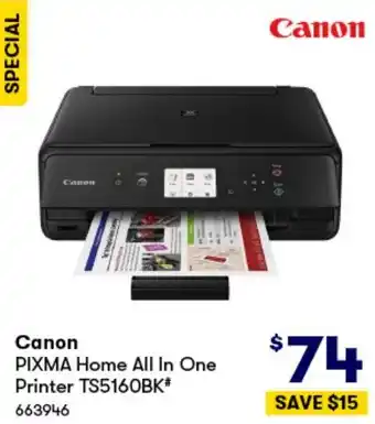 BIG W Canon PIXMA Home All In One Printer offer