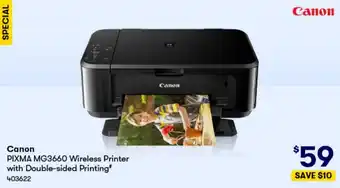 BIG W Canon PIXMA MG3660 Wireless Printer with Double-sided Printing offer
