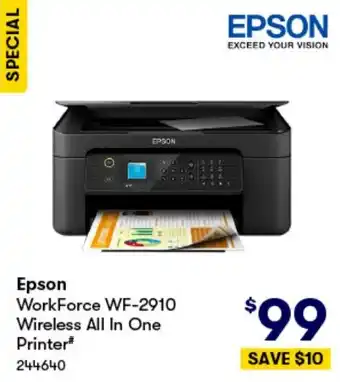 BIG W Epson WorkForce WF-2910 Wireless All In One Printer offer