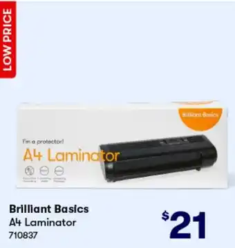 BIG W Brillant Basics A4 Laminator offer