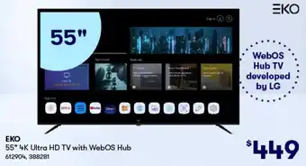 BIG W EKO 55" 4K Ultra HD TV with WebOS Hub offer