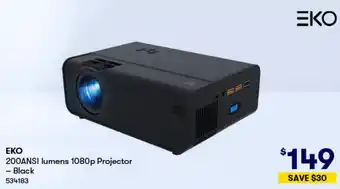 BIG W EKO 200ANSI lumens 1080p Projector - Black offer