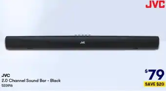 BIG W JVC 2.0 Channel Sound Bar - Black offer