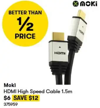 BIG W Moki HDMI High Speed Cable 1.5m offer