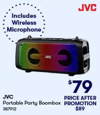 BIG W JVC Portable Party Boombox offer