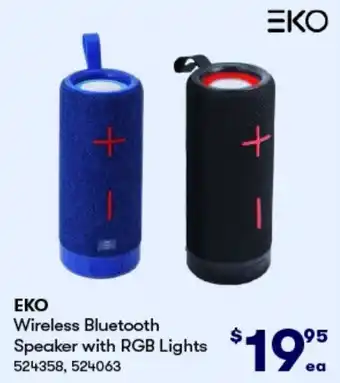 BIG W EKO Wireless Bluetooth Speaker with RGB Lights offer