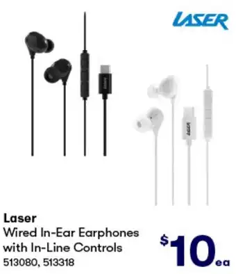 BIG W Laser Wired In-Ear Earphones with In-Line Controls offer