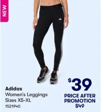 BIG W Adidas Women's Leggings Sizes XS-XL offer