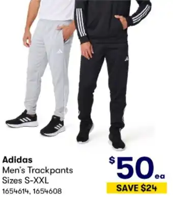 BIG W Adidas Men's Trackpants Sizes S-XXL offer