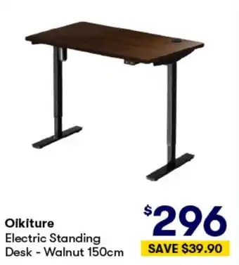 Oikiture Electric Standing Desk - Walnut 150cm
