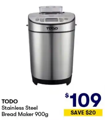 BIG W TODO Stainless Steel Bread Maker 900g offer