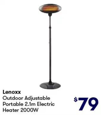 BIG W Lenoxx Outdoor Adjustable Portable 2.1m Electric Heater 2000W offer