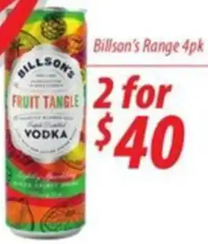 Star Liquor Billson's Range 4pk offer