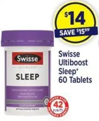 Star Discount Chemist Swisse Ultiboost Sleep 60 Tablets offer