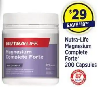 Star Discount Chemist Nutra-Life Magnesium Complete Forte  200 Capsules offer