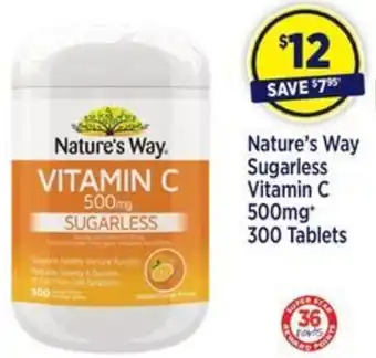 Star Discount Chemist Nature's Way Sugarless Vitamin C 500mg 300 Tablets offer