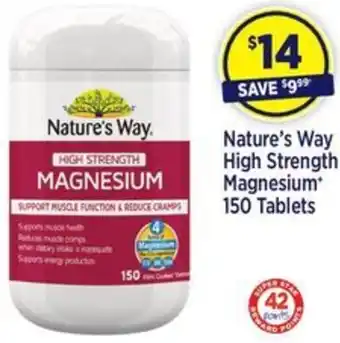 Star Discount Chemist Nature's Way High Strength Magnesium 150 Tablets offer