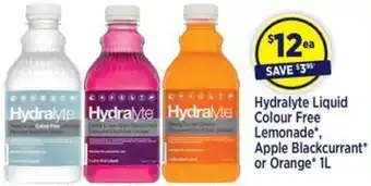 Star Discount Chemist Hydralyte Liquid Colour Free Lemonade, Apple Blackcurrant 1L offer
